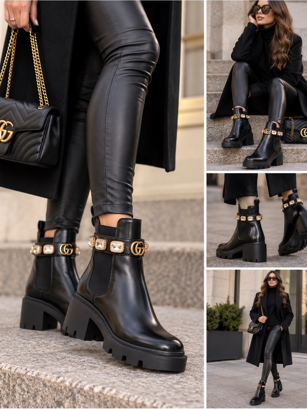 Gorgeous Black Designer-Inspired Ankle Boots – Size EU 37 / US 7